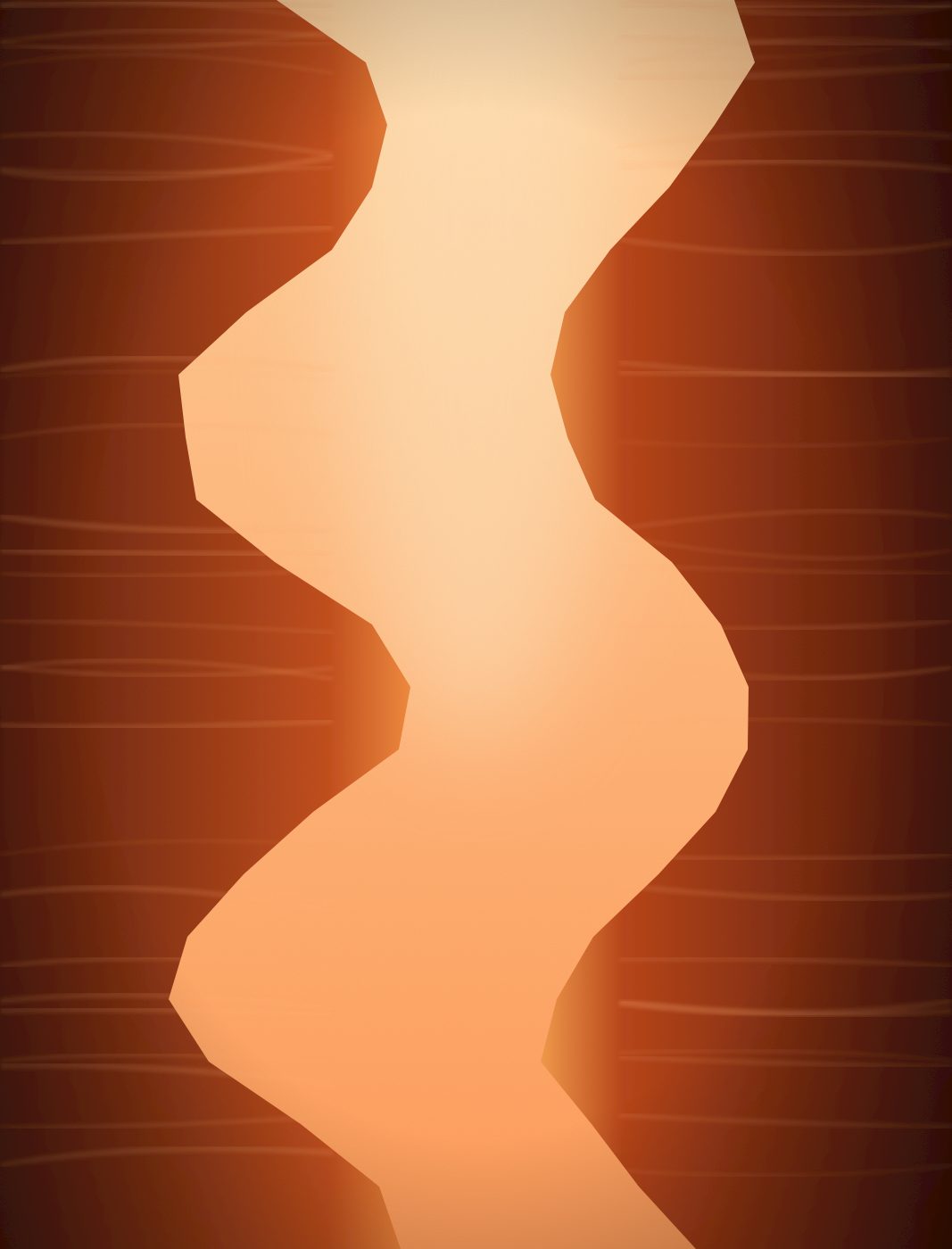 Glowing slot canyon walls