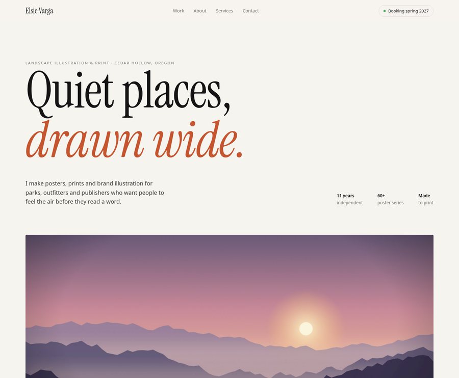 Screenshot of the Personal / Portfolio sample site